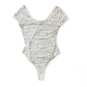 2000s fairy cottagecore lace off the shoulder bodysuit Wet Seal size small